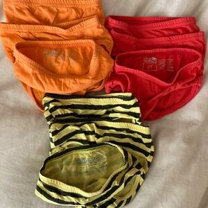 Toddler Underwear Set - Red, Orange, and Yellow/Black Stripes